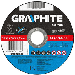 მეტალის საჭრელი დისკი GRAPHITE 57H708 (125X2.5X22)iMart.ge