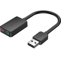 აუდიო ადაპტერი VENTION CDYB0 USB 2.0 A MALE/TRS 3.5MM FEMALE(AUDIO)/TRS 3.5MM FEMALE(MIC)iMart.ge