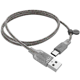 USB კაბელი HOCO U73 STAR GALAXY SILICONE CHARGING DATA CABLE FOR TYPE-C BLACKiMart.ge