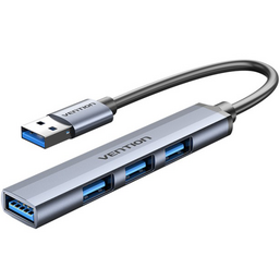 USB ჰაბი VENTION CKOHB USB 3.0 TO USB 3.0/USB 2.0*3 MINI HUB 0.15M GRAY METAL TYPEiMart.ge