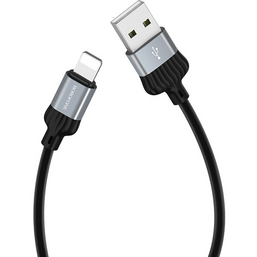 USB კაბელი BOROFONE BX28 DIGNITY CHARGING DATA CABLE FOR LIGHTNING METAL GRAYiMart.ge