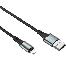 USB კაბელი BOROFONE BU24 COOL SILICONE CHARGING DATA CABLE FOR LIGHTNING BLACK/REDiMart.ge