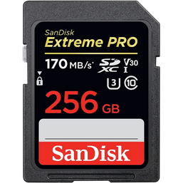 ფოტოაპარატის მეხსიერების ბარათი SANDISK EXTREME PRO 256 GB SD/XC UHS-I CARD 170MB/S V30/4K CiMart.ge