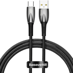 კაბელი BASEUS GLIMMER SERIES FAST CHARGING DATA CABLE USB TO TYPE-C 100W 1M CADH000401 BLACKiMart.ge