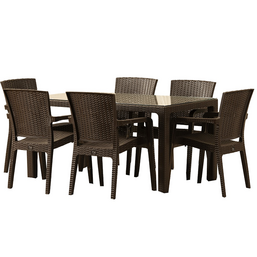 პლასტმასის მაგიდა და 4 სკამი BEGONYA/LILYUM CT022065B (150*90)iMart.ge