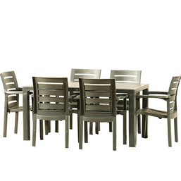 პლასტმასის მაგიდა და 6 სკამი ZAMBAK/HANIMELI CT012067G (150*90, მუქი მწვანე)iMart.ge