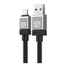USB კაბელი BASEUS COOLPLAY SERIES FAST CHARGING CABLE USB TO IP 2.4A CAKW000501 BLACK (2 M)iMart.ge