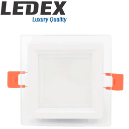 შეკიდული ჭერის LED პანელური სანათი LEDEX LED GLASS DOWN LIGHT (SQUARE) 6W 6500KiMart.ge