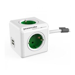 დენის ფილტრი(ადაპტერი) Allocacoc PowerCube Extended USB Green (1402GN/DEEUPC)iMart.ge