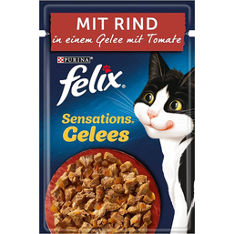 კატის საკვები (ჟელე) FELIX SENSATIONS JELLY BEEF AND TOMATO IN JELLY (75 გრამი)iMart.ge