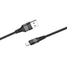 USB კაბელი HOCO U46 TRICYCLIC SILICONE LIGHTNING CHARGING DATA CABLE BLACK - 1MiMart.ge