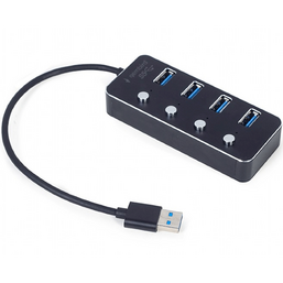 USB-A ჰაბი GEMBIRD UHB-U3P4P-01 BLACK (24 CM)iMart.ge