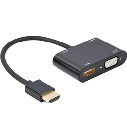 HDMI ადაპტერი GEMBIRD A-HDMIM-HDMIFVGAF-0 BLACK (15 CM)iMart.ge