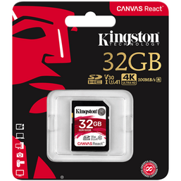 მეხსიერების ბარათი KINGSTON 32GB CANVAS REACT (SDR/32GB)iMart.ge