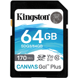 მეხსიერების ბარათი (ჩიპი) KINGSTON SDG3/64GB SDHC CANVAS GO PLUS (64GB)iMart.ge