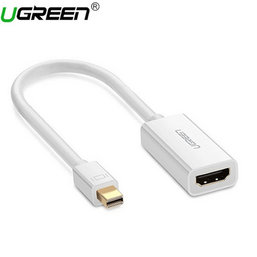 ადაპტერი UGREEN MD112 (10460) Mini DisplayPort to HDMI Adapter Mini DP Thunderbolt 2 HDMI Cable Converter for MacBook Air 13 Surface Pro 4 thunderbolt (White)iMart.ge