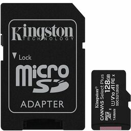 მეხსიერების ბარათი KINGSTON MICROSDXC C10 UHS-I R100MB/S CANVAS SELECT PLUS+SD (128 GB)iMart.ge