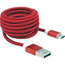 კაბელი SBOX ANDROID MICRO USB CHARGING CABLE 1.5M  BLISTER RED (USB-10315R)iMart.ge