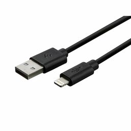 USB კაბელი CABLE 2E  USB 2.0 TO LIGHTNING CABLE SINGLE MOLDING TYPE , BLACK ,1MiMart.ge