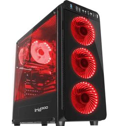ქეისი GENESIS PC COMPONENTS/GAMING PC CASE IRID 300 RED MIDITOWER , USB 3.0 , 4 LED FANS INCLUDED, TEMPERED GLASS (IRID 300 RED)iMart.ge