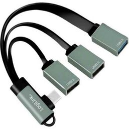 USB ჰაბი  LOGILINK UA0361 USB-C HUB 90° USB-C PLUG TO 2x USBiMart.ge