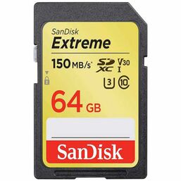 მეხსიერების ბარათი SANDISK 64GB SDXC C10 UHS-I U3 R150/W60MB/s EXTREMEiMart.ge