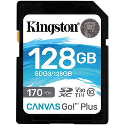 მეხსიერების ბარათი KINGSTON 128GB SDXC C10 UHS-I U3 R170/W90MB/S CANVAS GO PLUSiMart.ge