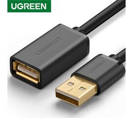 USB ადაპტერი UGREEN 10317 USB 2.0 A MALE TO A FEMALE CABLE 3 M (BLACK)iMart.ge