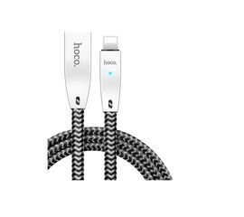 კაბელი HOCO U11 Zinc Alloy Reflective Knitted Lightning Charging Cable 1.2m - BlackiMart.ge