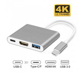 ადაპტერი type-C to HDMI USB3.0+USB 3.1 charge adapter (4k 30hz male to female )iMart.ge