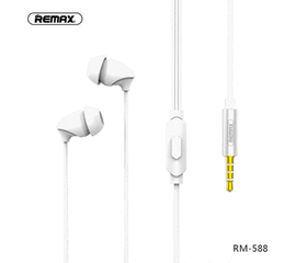 ყურსასმენი REMAX RM-588 WIRED EARPHONE WHITEiMart.ge