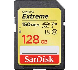 მეხსიერების ბარათი (ჩიპი) SANDISK EXTREME SD/XC UHS-I CARD 150MB/S V30/4K CLASS 10 SDSDXV5-128G-GNCIN (128 GB)iMart.ge