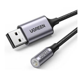 აუდიო ადაპტერი UGREEN CM477 (30757) AUDIO ADAPTER USB TO MINI JACK 3.5mm AUX GRAYiMart.ge