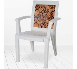 პლასტმასის სკამი პატერნით MELISA CT006-D თეთრიiMart.ge