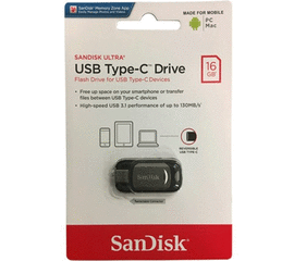 USB ფლეშ მეხსიერება SANDISK USB TYPE-C DRIVE BLACK (16 GB)iMart.ge