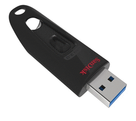 USB ფლეშ მეხსიერება SANDISK ULTRA USB 3.0 BLACK (64 GB)iMart.ge