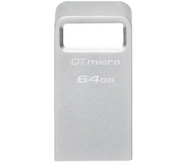 USB ფლეშ მეხსიერება KINGSTON 64GB USB 3.2 GEN1 DT MICRO R200MB/s METALiMart.ge