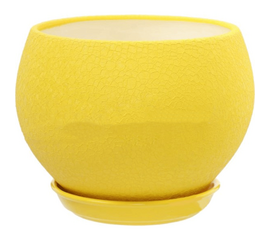 კერამიკული ქოთანი სადგამით აბრეშუმი ყვითელი 9.0 ლიტრიiMart.ge