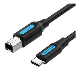 USB კაბელი VENTION CQUBG USB 2.0 C MALE TO B MALE 2A CABLE 1.5M BLACKiMart.ge