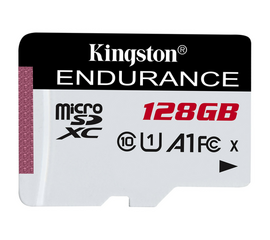 მეხსიერების ბარათი KINGSTON FLASH CARD 128GB MICROSDHC ENDURANCE 95R/45W C10 A1 UHS-I CARD ONLY (SDCE/128GB)iMart.ge