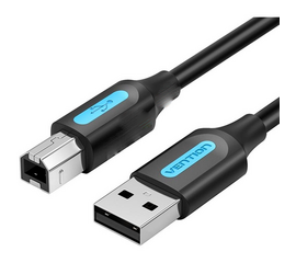 USB კაბელი VENTION CABLE AM-BM/ VENTION COQBG USB 2.0 A MALE TO B MALE PRINTER CABLE 1.5M BLACK PVC TYPE (COQBG)iMart.ge