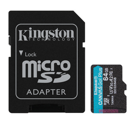 მეხსიერების ბარათი (ჩიპი) KINGSTON CANVAS GO PLUS MICROSD MEMORY CARD 170MB/s SDCG3/64iMart.ge
