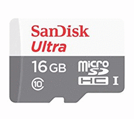 მეხსიერების ბარათი (ჩიპი) SANDISK 16GB ULTRA MICROSD/HC UHS-I CARD 80MB/S CLASS 10 SDSQUNS-016G-GN3MN iMart.ge