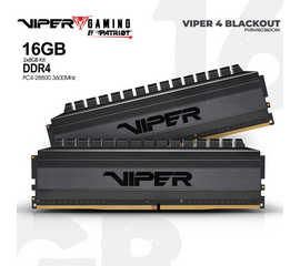ოპერატიული მეხსიერება PATRIOT VIPER 4 BLACKOUT 16GB (2X8GB) DDR4 3600MHZiMart.ge