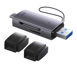 USB-A და TYPE-C გადამყვანი D/TF CARD READER-ისთვის BASEUS LITE SERIES S WKQX060113iMart.ge