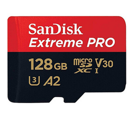 მეხსიერების ბარათი (ჩიპი) SANDISK 128GB EXTREME PRO MICROSD/XC UHS-I CARD 200MB/S V30/4K CLASS 10/ADAPTER SDSQXCD-128G-GN6MAiMart.ge