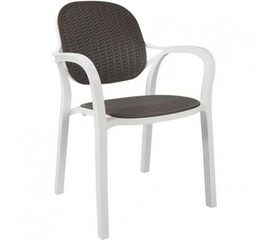ბაღის სკამი COMFORT YONCA RATTAN ARMCHAIR WHITE/ANT CT024 (57,5X58X84 სმ)iMart.ge