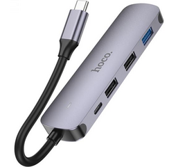 გადამყვანი HOCO HB27 TYPE-C MULTI FUNCTION CONVERTER (HDTV+USB3.0+USB2.0*2+PD)iMart.ge