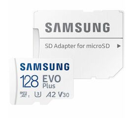 მეხსიერების ბარათი SAMSUNG EVO PLUS A2 V30 MICROSDXC UHS-I 128 GB СLASS10iMart.ge