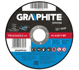 მეტალის საჭრელი დისკი GRAPHITE 57H706 (115X2.5X22)iMart.ge